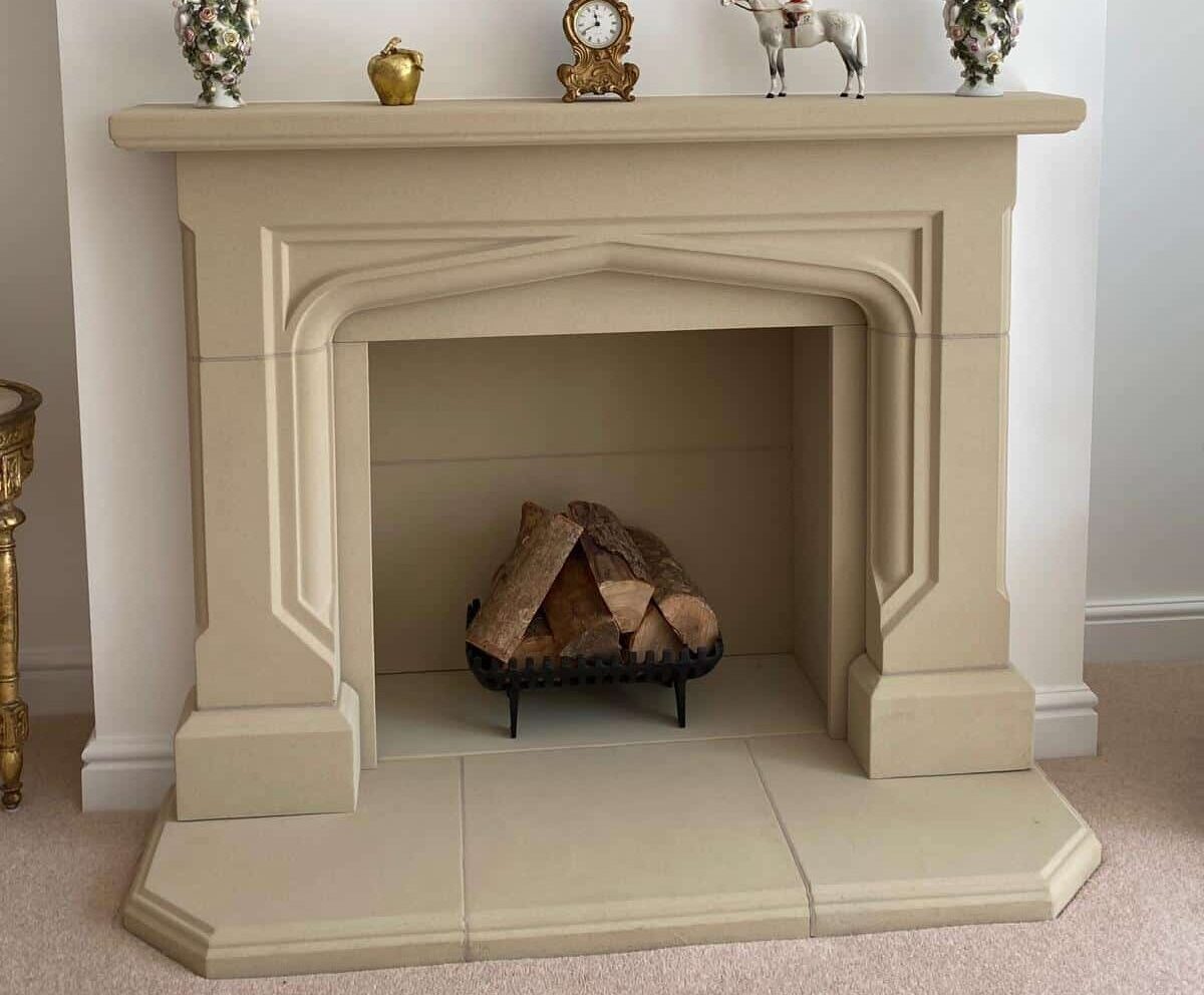 kirkstone gothic fireplace mantel